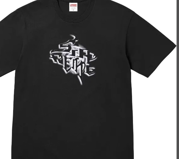 black 24FW M letter printed T-shirt and XL L white S in WEEK18 0821